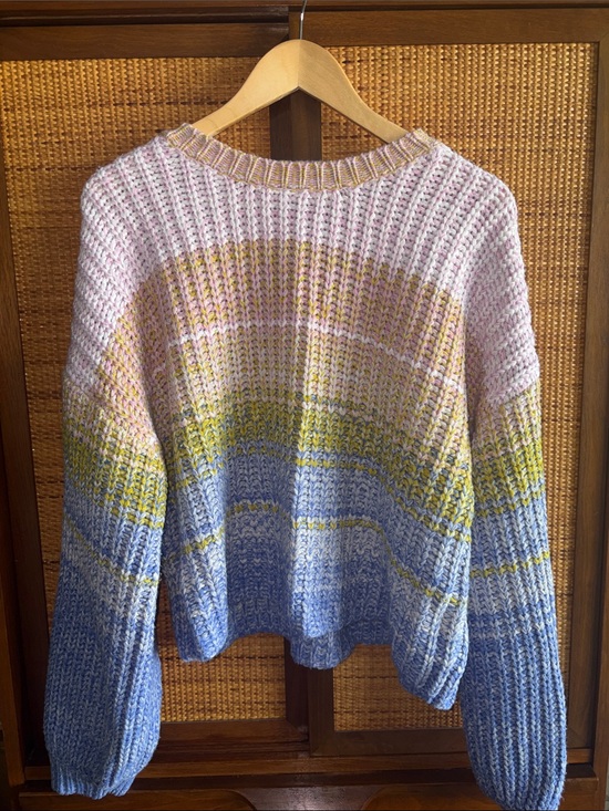 525 America Sweaters - 525 American Mixed Marl Pullover Sweater Ombre Rainbow Knit New Size XL